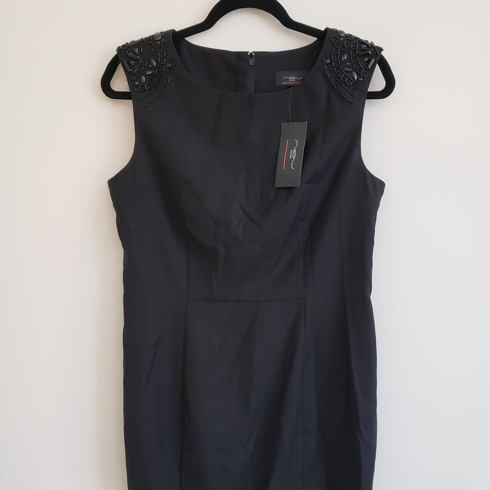 New Look Shoulder-detail, midi, sleeveless sheath dress- Black: UK 16 (US 12) - Picture 5 of 5
